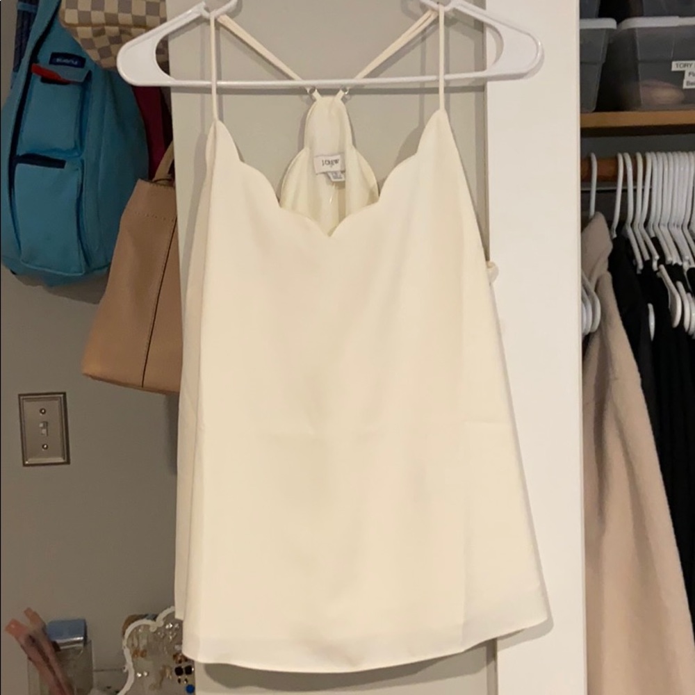 J. Crew Scallop edging tank top
